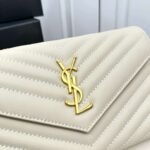 Saint Laurent Classic Cassandre Chain Wallet In Grain De Poudre Leather White 24Cm 377828BOW019207 - Image 5