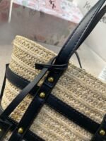 Saint Laurent Medium Panier Harness Raffia Tote Beige 17Cm - Image 8