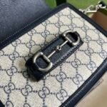 Gucci Horsebit 1955 Small Shoulder Bag GG Supreme Canvas Navy Blue 20cm 658574 96IWN 4076 - Image 2