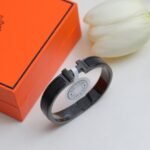Hermes Mini Clic Anchor Chain Bracelet Black H703203fk01t4 - Image 3