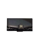 Chanel Classic Long Flap Wallet Black 19Cm