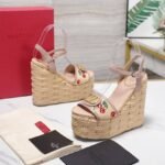 Valentino Garavani Natural Logo Wedges Sandal Beige 6W0S0Ly9Cec32H - Image 5