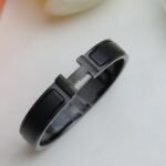 Hermes Mini Clic Anchor Chain Bracelet Black H703203fk01t4 - Image 2