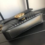Gucci Marmont Medium Matelassé Shoulder Bag Black 26cm 443496 DTDIT 1000 - Image 3