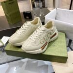 Gucci Women Rhyton Gucci Logo Leather Sneaker Beige 528892 Drw00 9522 - Image 2