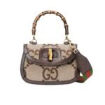 Gucci Bamboo 1947 Jumbo Gg Small Top Handle Bag 18Cm