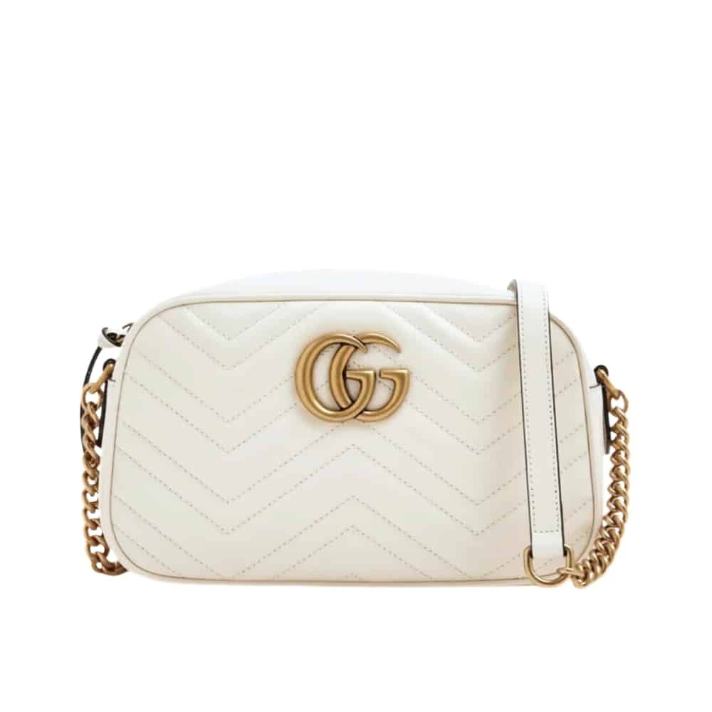 thumnail-42 Gucci Gg Marmont Small Shoulder Bag white 24cm 447632 Dtd1t 9022 - Image 1